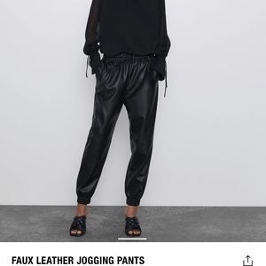 Zara Faux Leather Joggers